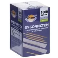 Зубочистка в индивидуальной бумажной упаковке (1000шт/уп) — фото товара 