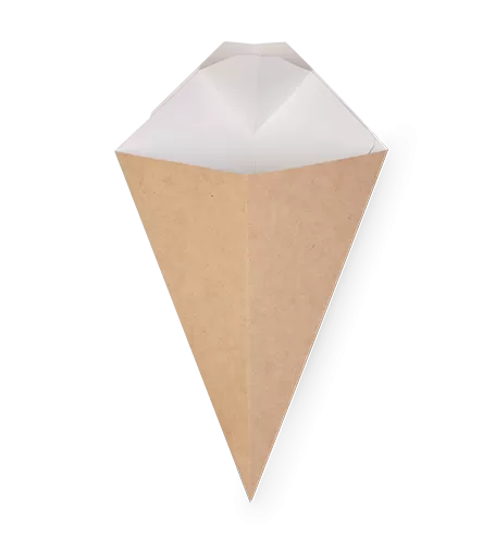 Упаковка для картофеля фри c соусником OSQ ECO CONE L 126*50*135