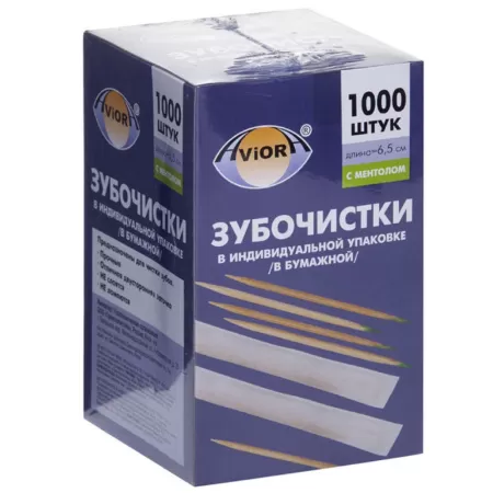 Зубочистка в индивидуальной бумажной упаковке (1000шт/уп) — фото товара 