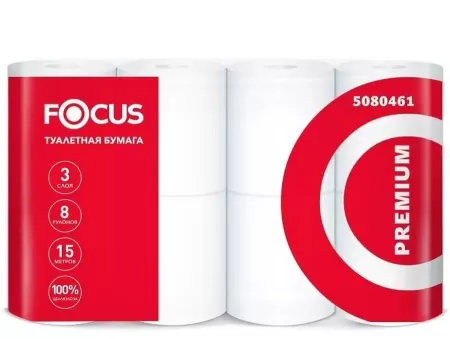 Бумага туалетная 3 сл. 15м FOCUS Premium