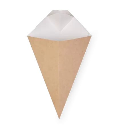 Упаковка для картофеля фри c соусником OSQ ECO CONE L 126*50*135