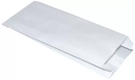 Бумажный пакет с плоским дном жиростойкий 100*40*250 мм, белый ЖС